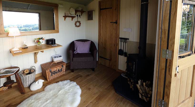 Book Shepherds Hut Spa accommodation at Glampio Gelli Glamping